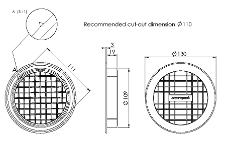 Scanspeak 290001 Aperiodic Vent Mechanical Drawing
